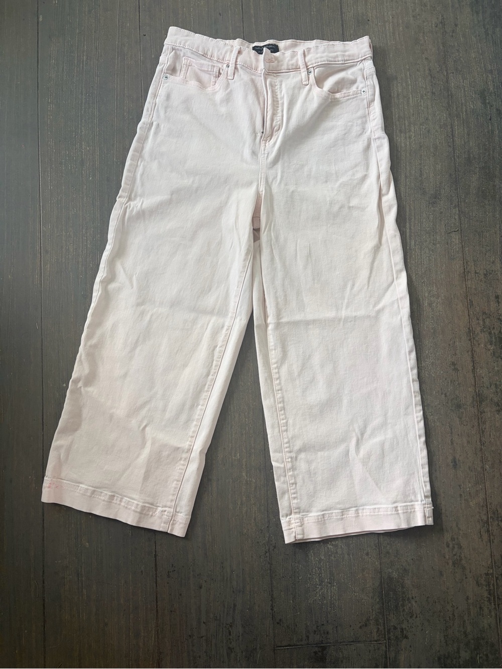 Banana RepublicHigh-Waist Wide Leg Cropped Jeans - Light Pink